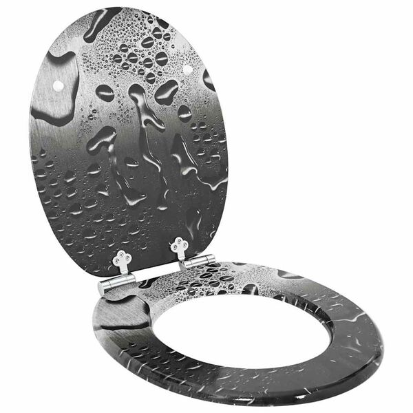 vidaXL Toaletna sjedala s mekim zatvaranjem Sivi 44 x 38 cm MDF ploča