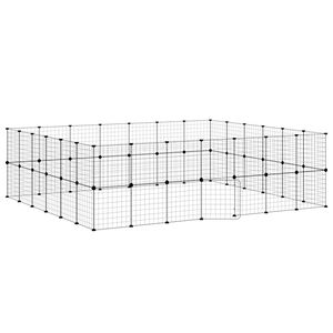 vidaXL Kavez za ljubimce s 52 panela i vratima crni 35 x 35 cm čelični
