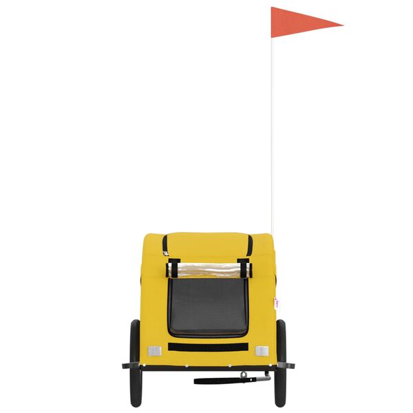 vidaXL Prikolica za bicikl za ljubimce žuta od tkanine i željeza