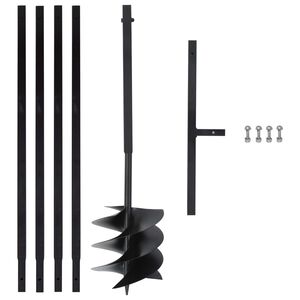 vidaXL Bu&scaron;ilica za zemlju s ručkom 250 mm s produžnom cijevi 4 m čelik