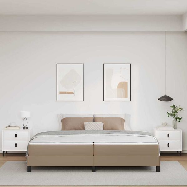 vidaXL Krevetna konstrukcija Boja cappuccina 200 x 200 cm tkanina