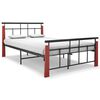 vidaXL Okvir za krevet od metala i masivne hrastovine 120 x 200 cm