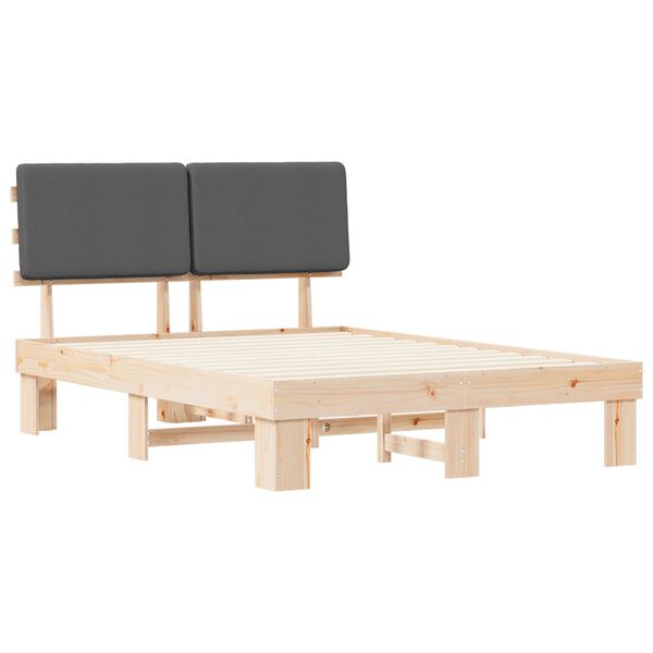 vidaXL Krevetni okvir s tapiciranim uzglavljem Tamno siva 120 x 190 cm