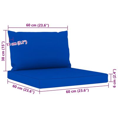 vidaXL 9-dijelna vrtna garnitura s plavim jastucima