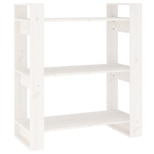 vidaXL Ormarić za knjige / pregrada bijeli 80 x 35 x 91 cm od borovine
