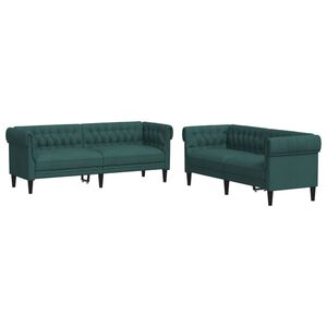 vidaXL 2-dijelni set sofa tamnozeleni od tkanine