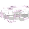 vidaXL Sjedeća garnitura za vrt s jastukom s pohranom 9 pcs Siva