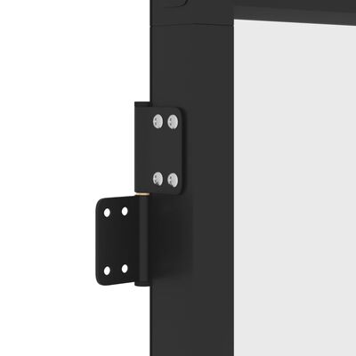 vidaXL Sobna vrata tanka crna 76 x 201,5 cm kaljeno staklo i aluminij