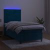 vidaXL Krevet box spring s madracem LED tamnoplavi 80 x 200 cm bar&scaron;un