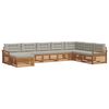 vidaXL Set vanjskih sofa 8 kom. Prirodna i svijetlo siva