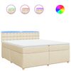vidaXL Krevet s oprugama i madracem krem 200 x 200 cm od tkanine