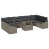 vidaXL Set sofe s jastukom 11 pcs Siva poliratan