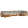 vidaXL Set vanjskih sofa 7 kom. Prirodna i svijetlo siva