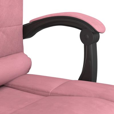 vidaXL Masažni uredski naslonjač ružičasti baršunasti