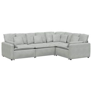 vidaXL Modularna sofa s jastucima, bar&scaron;unasta, svijetlosiva