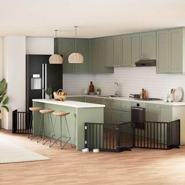 vidaXL Vrata za pse s vrata&scaron;cima 6 panela sklopiva 480 cm drvo topole