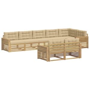 vidaXL Set vanjskih sofa 8 kom. Bijela i bež Poliester
