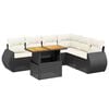 vidaXL 7-dijelni set vrtnih sofa od poliratana s jastucima crni