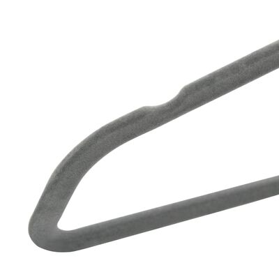 vidaXL 100-dijelni set vješalica za odjeću protuklizni sivi baršunasti