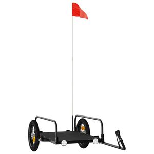 vidaXL Prikolica za bicikl crna 122 x 53 x 31 cm željezna