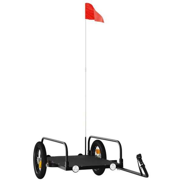 vidaXL Prikolica za bicikl crna 122 x 53 x 31 cm željezna