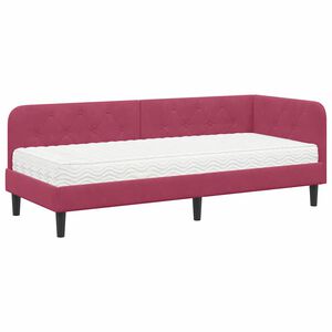 vidaXL Kutni okvir kreveta Vinska crvena 80 x 200 cm Bar&scaron;un