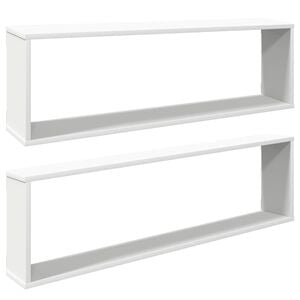 vidaXL Kockaste zidne police 2 kom bijele 100 x 15 x 30 cm drvene