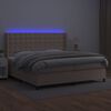 vidaXL Krevet box spring madrac LED cappuccino 200x200cm umjetna koža