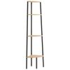 vidaXL Kutna polica s 4 razine svijetlosmeđa i crna 45,5x31,5x150 cm