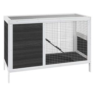vidaXL Kavez za zečeve sivi 103 x 44 x 69,5 cm od masivne borovine
