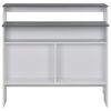 vidaXL Barski stol s 2 stolne ploče bijelo-sivi 130 x 40 x 120 cm