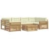 vidaXL Set vanjskih sofa 7 pcs Bijela i krem