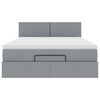 vidaXL Otomanski krevet s madracem&LED svijetlosivi 140x190 cm tkanine