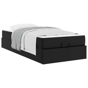 vidaXL Okvir kreveta s madracem Ostalo 2 kom. Crna PVC