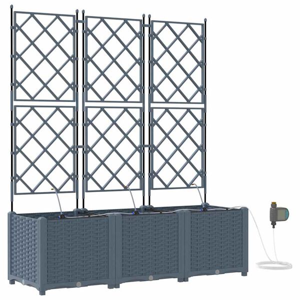 vidaXL Vrtna saksija 3 pcs Svijetlo siva Čelik