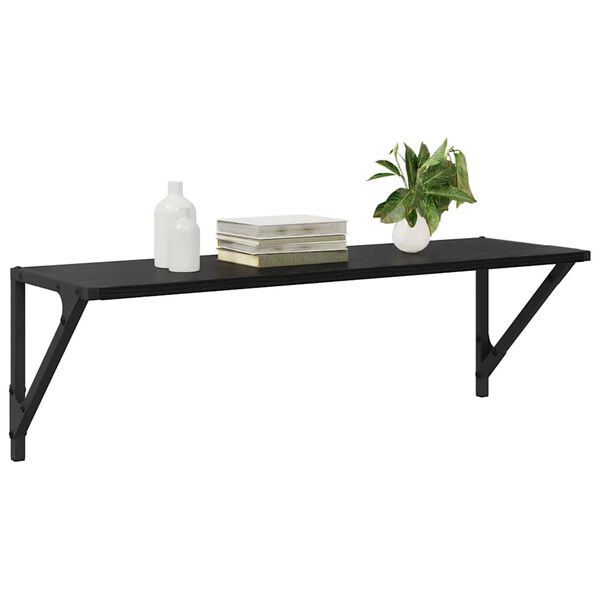 vidaXL Police na zidu s policom 2 pcs Crni hrast 80 x 25 x 25,5 cm