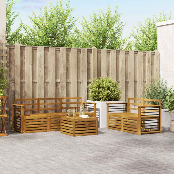 vidaXL Setovi sofa 6 pcs Prirodna Čvrsto drvo akacije