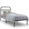 vidaXL Metalni okvir za krevet s uzglavljem crni 80x200 cm
