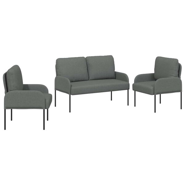 vidaXL Setovi sofa 3 pcs Tamno siva 115 x 56 x 80 cm &Scaron;perploča