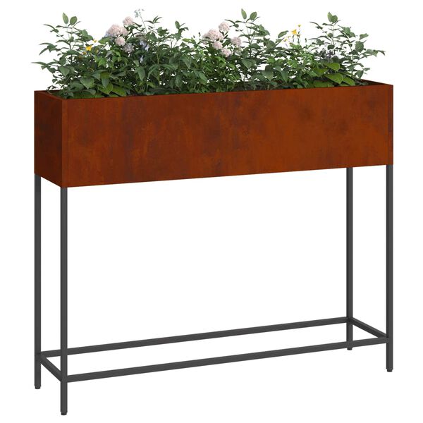 vidaXL Povi&scaron;eni Vrtni Planter Rđa 100 x 26 x 82 cm