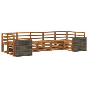 vidaXL Sekcijska garnitura 7 pcs Prirodna Čvrsto drvo akacije