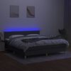 vidaXL Krevet box spring s madracem LED tamnosivi 160x200 cm tkanina