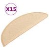 vidaXL Prostirke za stepenice 15 kom 56x17x3 cm krem poluokrugle