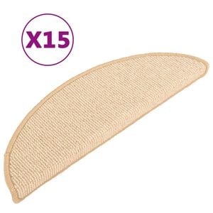 vidaXL Prostirke za stepenice 15 kom 56x17x3 cm krem poluokrugle