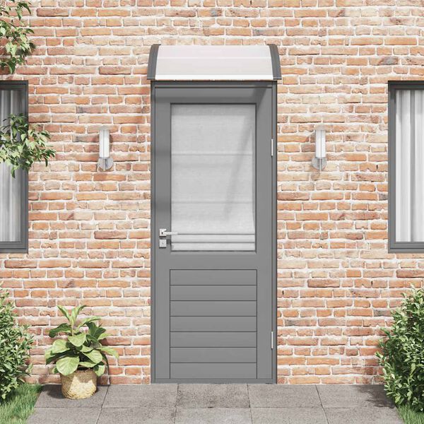 vidaXL Nadstrešnica za vrata crna i prozirna 80 x 75 cm polikarbonatna