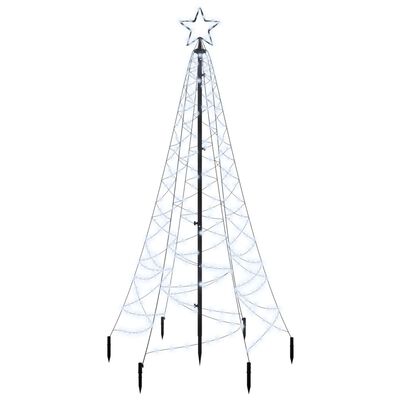 vidaXL Božićno drvce sa šiljkom hladno bijelo 200 LED žarulja 180 cm