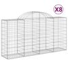 vidaXL Lučne gabionske ko&scaron;are 8 kom 200x50x100/120cm pocinčano željezo