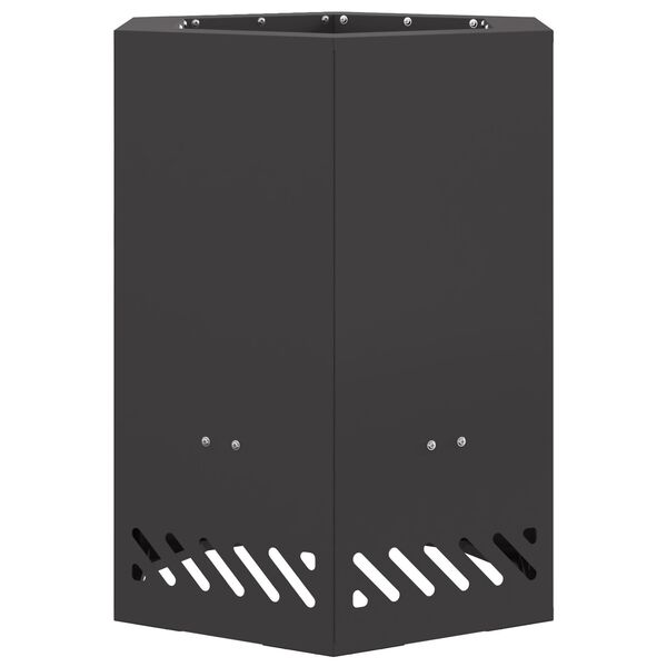 vidaXL Oganj bez dima Crna 38 x 38 x 51 cm Čelik