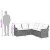 vidaXL L-oblika kauč na razvlačenje s jastucima siva od poliratana