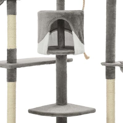 vidaXL Penjalica za mačke sa stupovima za grebanje od sisala 203 cm siva i bijela